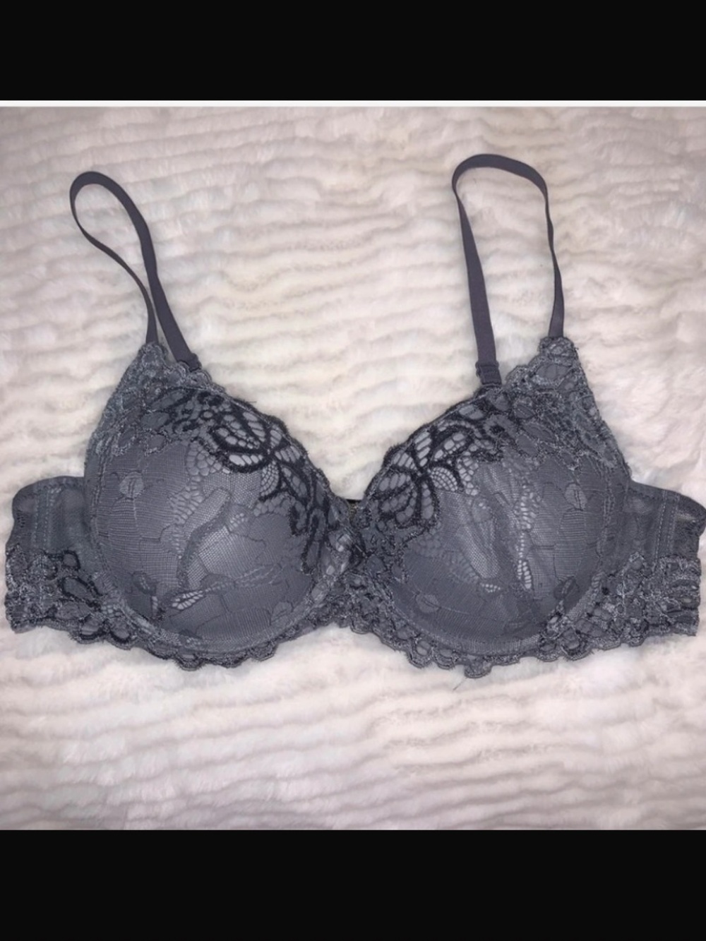Marilyn Monroe Gray Lace Push-Up Bra